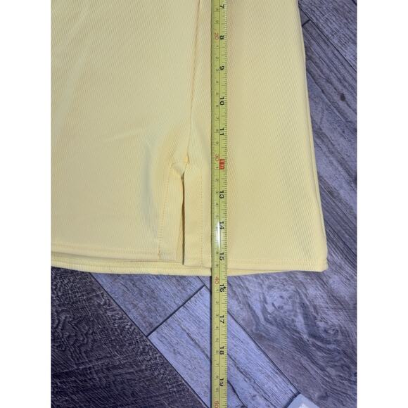 Wilo The Label Skirt Womens Medium Yellow White‎ Ribbed Pull On Casual - Picture 4 of 6